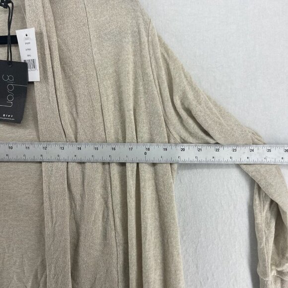 Gibson Sweater Womens Sz S Oatmeal Cream Knitted Open Tunic Long Sleeve Cardigan - Picture 3 of 12